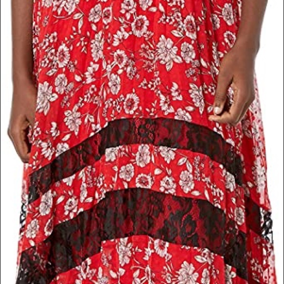 Nanette Lepore floral Ruby Red midi Dress - Picture 2 of 10